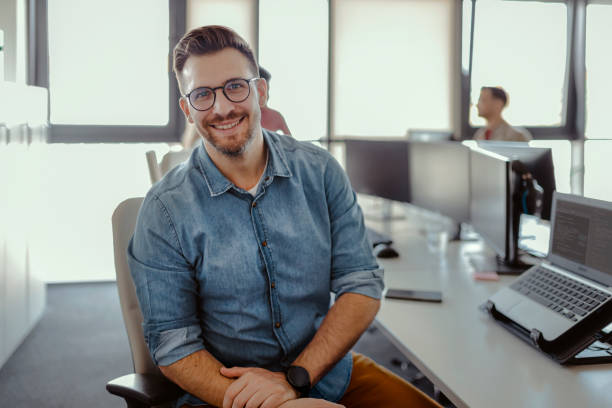 portrait of smiling software engineer